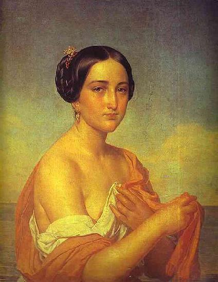 Alexey Tyranov Portrait of an Italian Woman. oil painting image